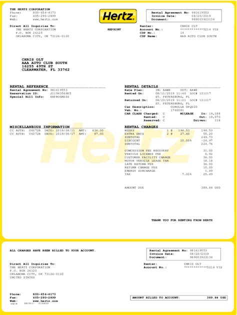 hertz rechnungskopie|Request a Rental Receipt